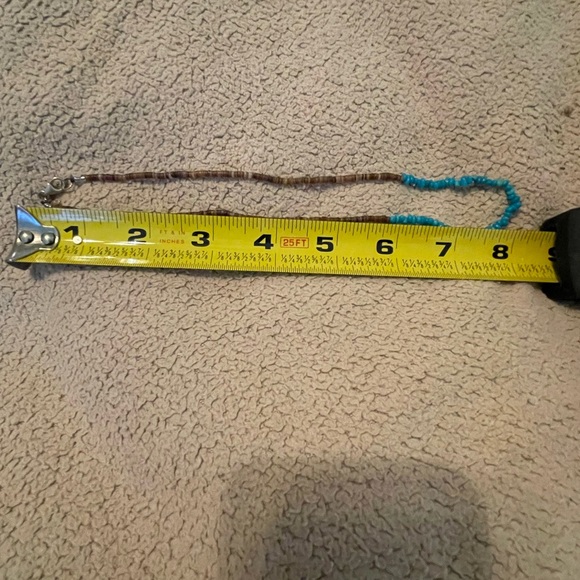 Peyote Bird choker necklace. 16”. Turquoise and brown bead - Picture 3 of 3